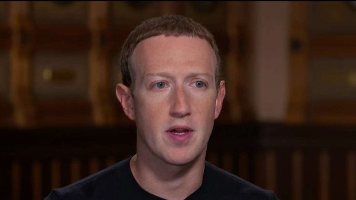 Facebook's Mark Zuckerberg speaking with Fox News' Dana Perino in 2019.