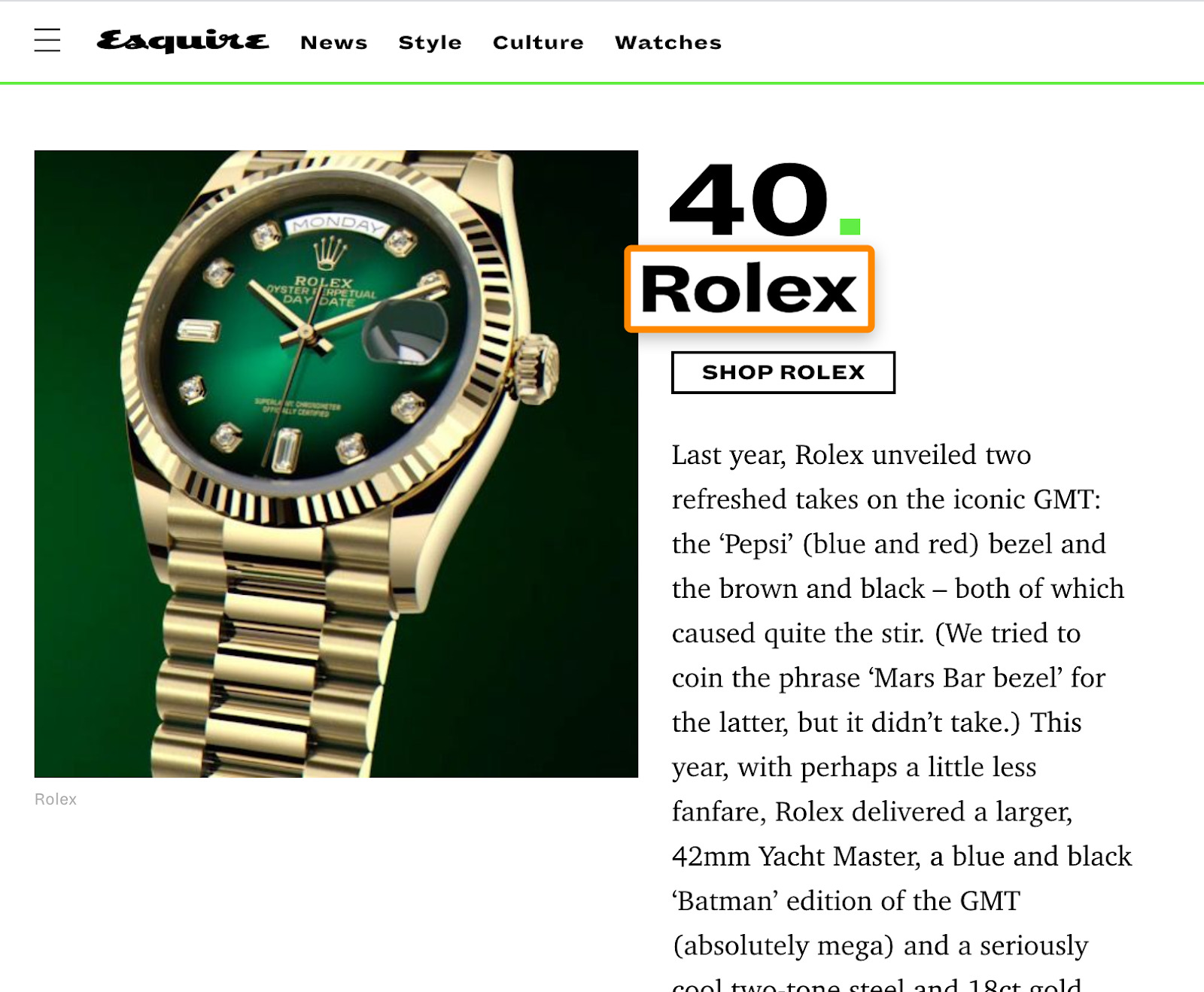 18 rolex brand