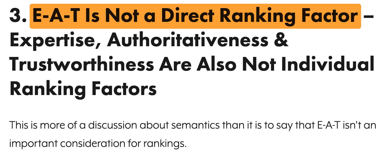 2 eat not ranking factor