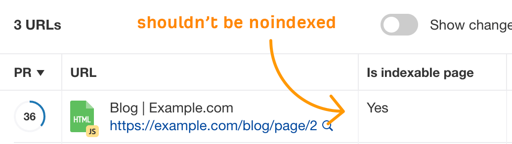 noindexed site audit