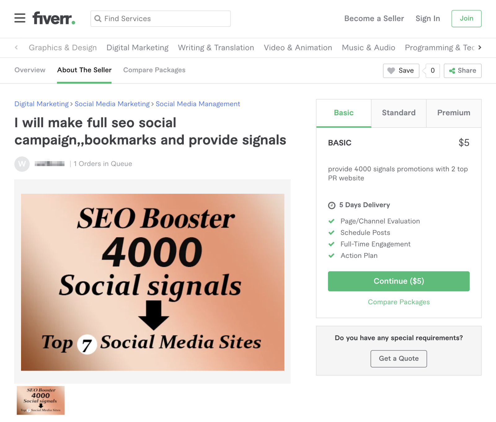 14 fiverr social signals