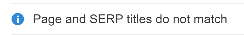Page and SERP titles do not match issue, via Ahrefs' Site Audit