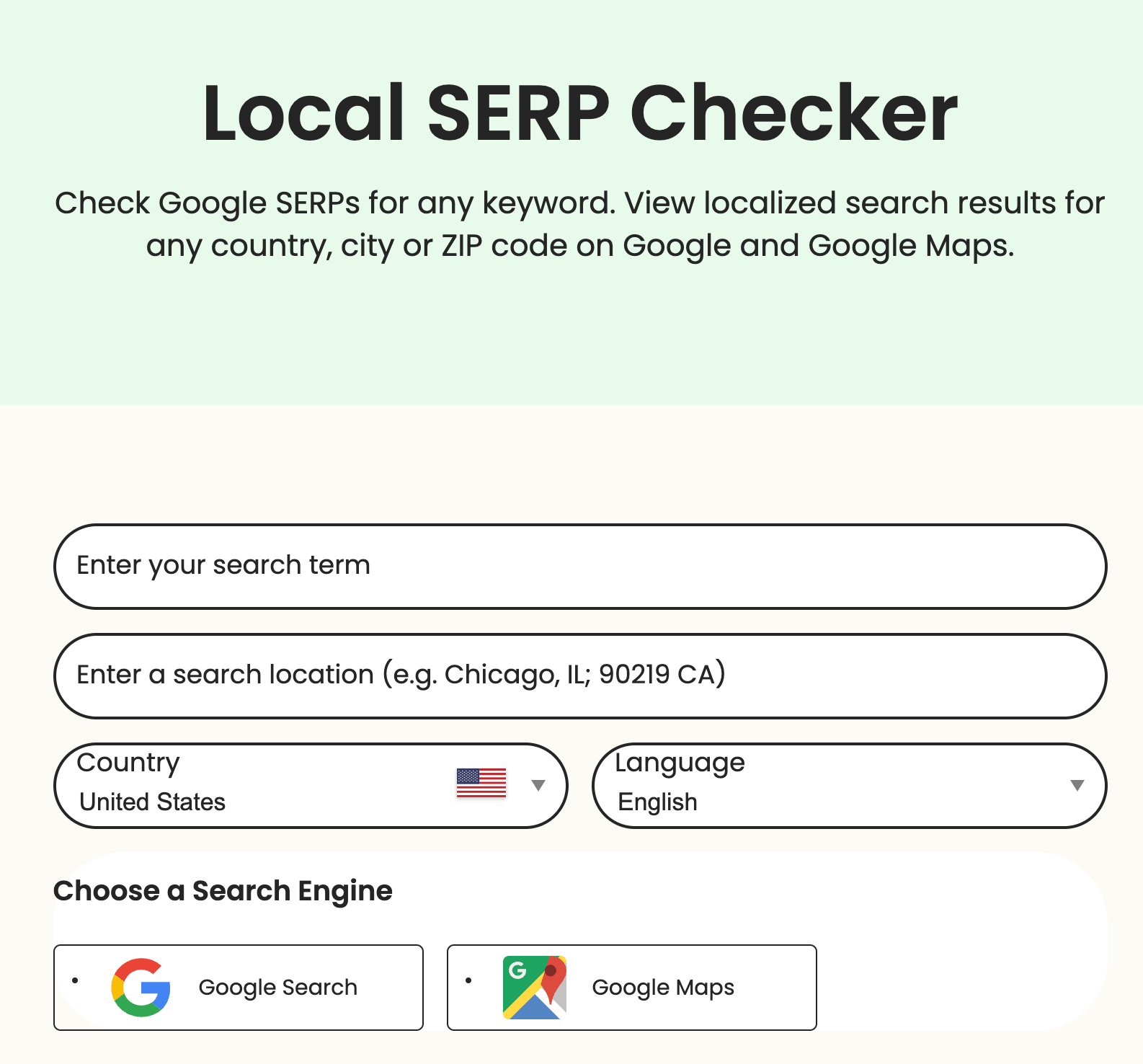 Brightlocal's Local SERP Checker