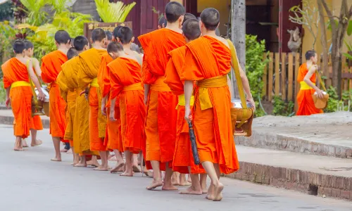 Alms Giving Ceremony in Luang Prabang