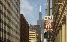 Historic Route 66 Begin Sign