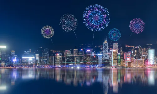 Fireworks in Hong Kong