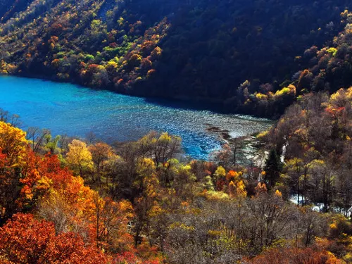 Touring Around Jiuzhaigou, Enjoying The Scenery Of West Sichuan In The Colorful Forests Of Heishui.