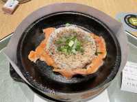 Sizzling hotplate lunch