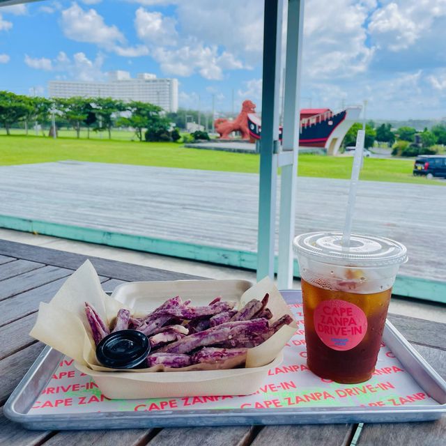 【沖縄】残波岬の近くのcafe、紫芋スティックが絶品🍠💜