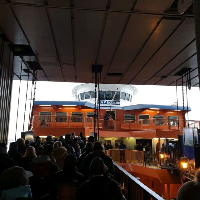 Enjoying the Staten Island ferry 