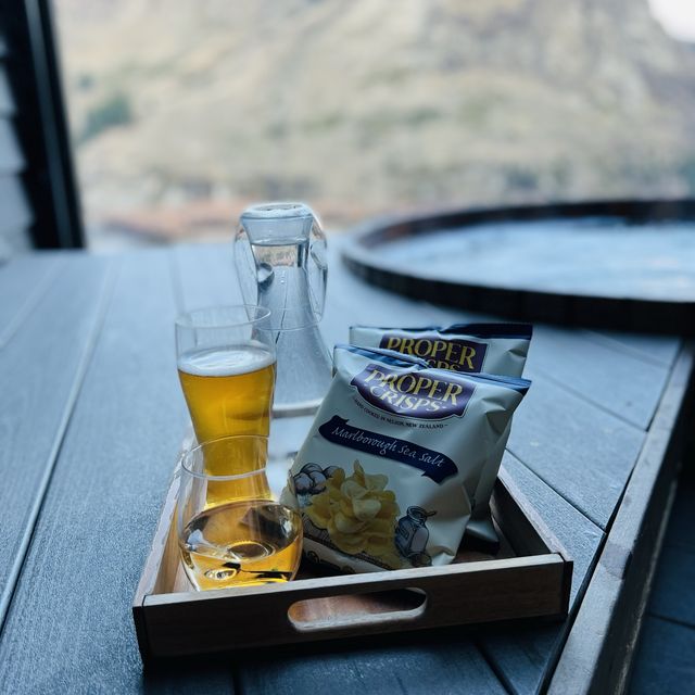 Relax in a onsen with an amazing view 