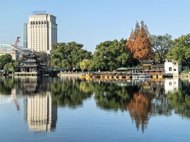 月湖公園的早晨丨穿越四季的江南園林