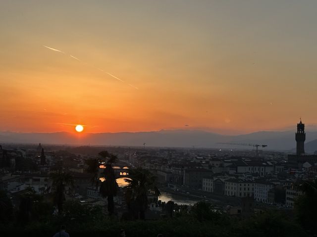 Romantic sunset at Piazzale Michelangelo