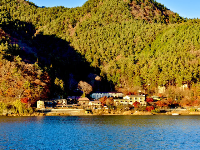 河口湖遊覽船，同時飽覽河口湖及富士山美景