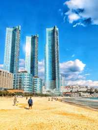 Silver buildings of Busan coolest beach! 