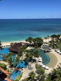 The water turns gradually blue from clear and the sand is fine, making it the most beautiful beach in Bali.