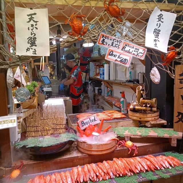 かに銀長腳蟹任食 + 錦市場 