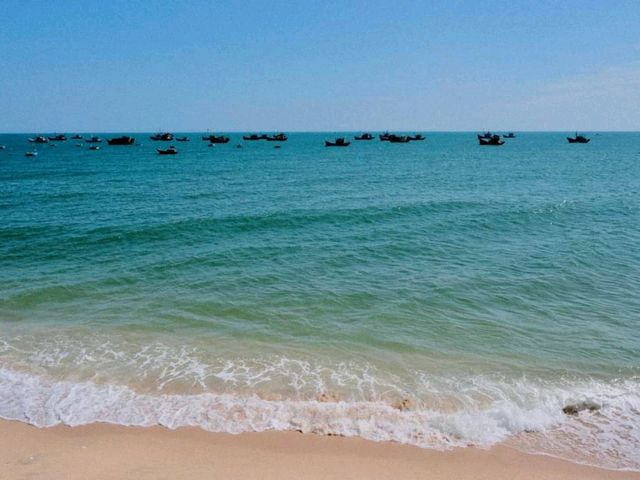 Phan Thiet beach in the summer from sunrise till sunset