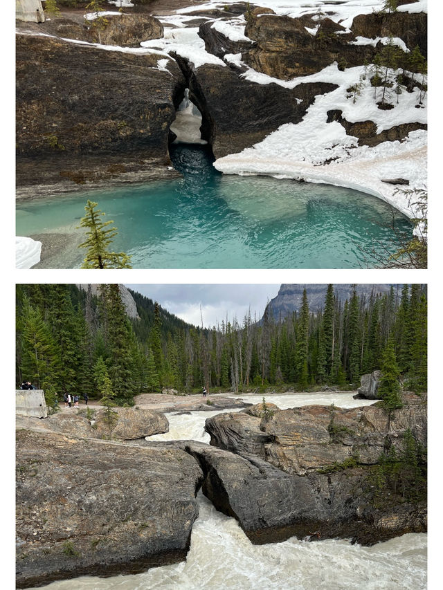 Natural Bridge winter vs summer 