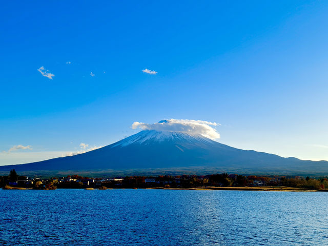 河口湖遊覽船，同時飽覽河口湖及富士山美景