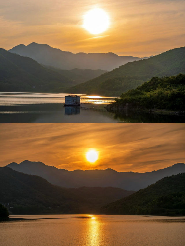 廬江虎洞水庫落日餘暉&合肥市海拔最高的湖