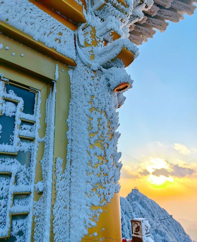 冬天的第一場雪在老君山封神了！