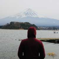 Facing Majesty: A Moment with Mount Fuji at Kawaguchiko