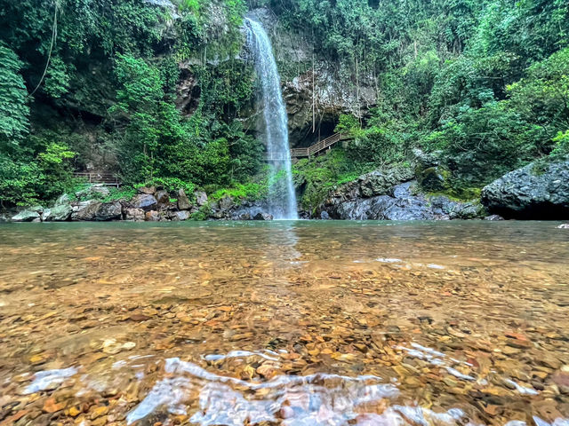 Waterfall in a crater shape! 