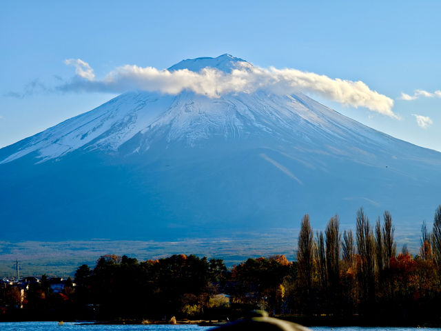 河口湖遊覽船，同時飽覽河口湖及富士山美景