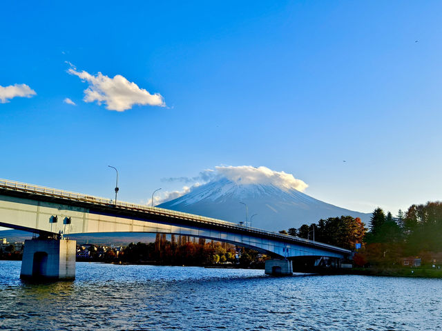 河口湖遊覽船，同時飽覽河口湖及富士山美景