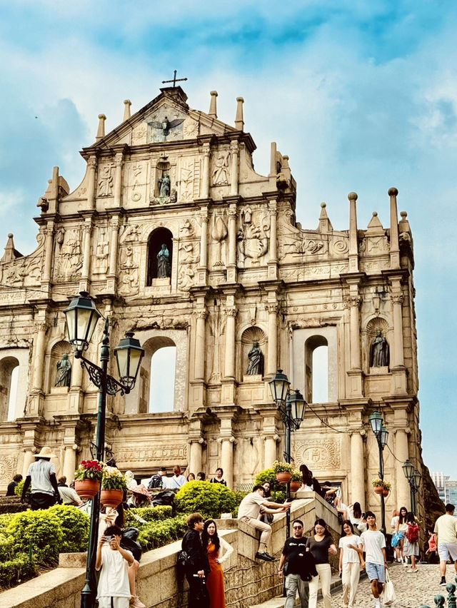 Walking the Heritage Trail in Macau to see these colourful buildings!