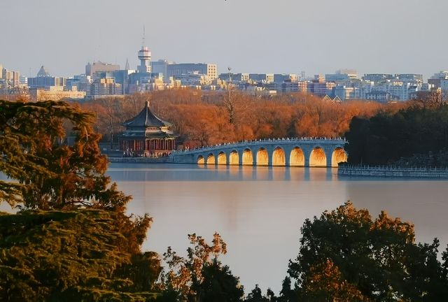 冬至頤和園十七孔橋