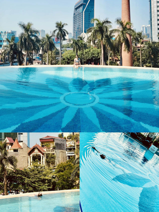 Beautiful Infinity Pool at Pullman Hanoi Hotel 