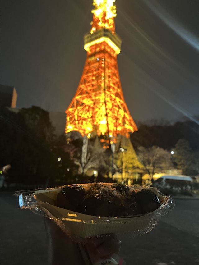 타코야끼 먹으면서 도쿄타워 야경 보기 🌃