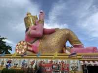 พระพิฆเนศองค์นอนสีชมพู วัดสมาน