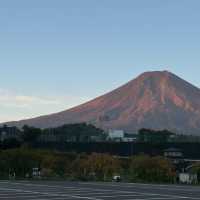 Spectacular sunrise view over Mount Fuji 