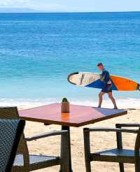 The water turns gradually blue from clear and the sand is fine, making it the most beautiful beach in Bali.