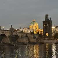 Historic bridge with stunning views in Prague