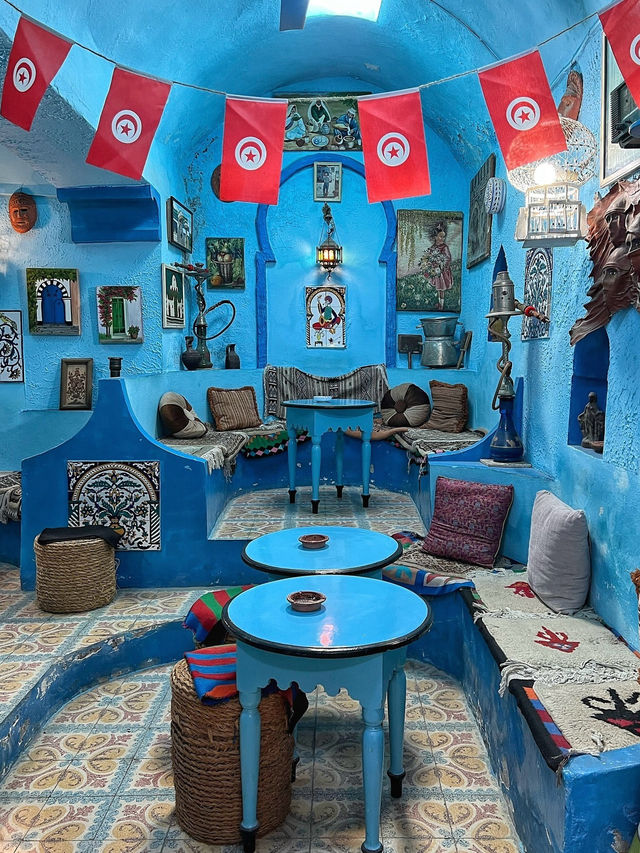 Blue cafe in Sousse medina💙