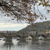 Historic bridge with stunning views in Prague