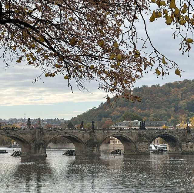 Historic bridge with stunning views in Prague