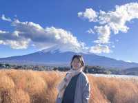 Charming Lake Kawaguchi during falls