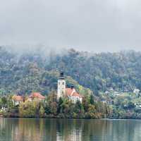 Fairly Take Lake Bled in Autumn, Slovenia