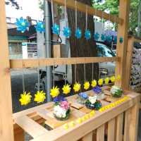 札幌諏訪神社　花手水と御朱印がかわいい