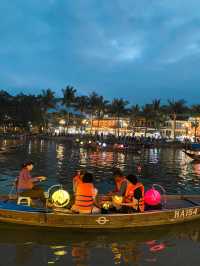 Releasing Lanterns at Hoai River 