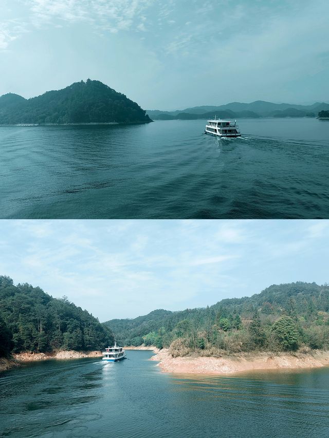 杭州千島湖，舟行碧波上，人在畫中遊