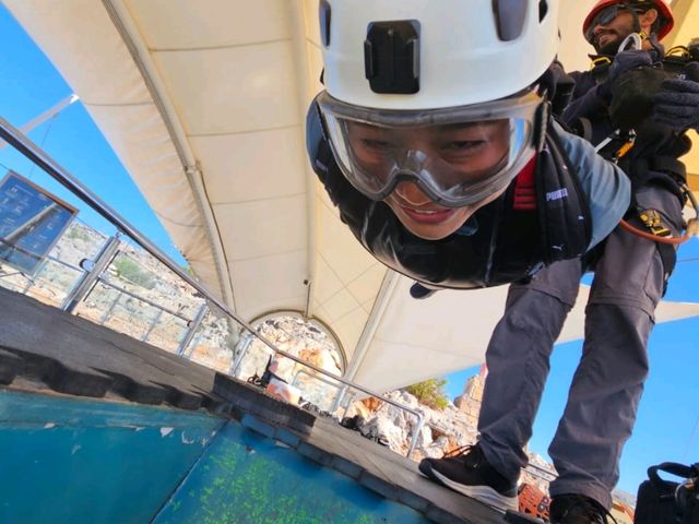 The longest zipline at Jebel jais, UAE