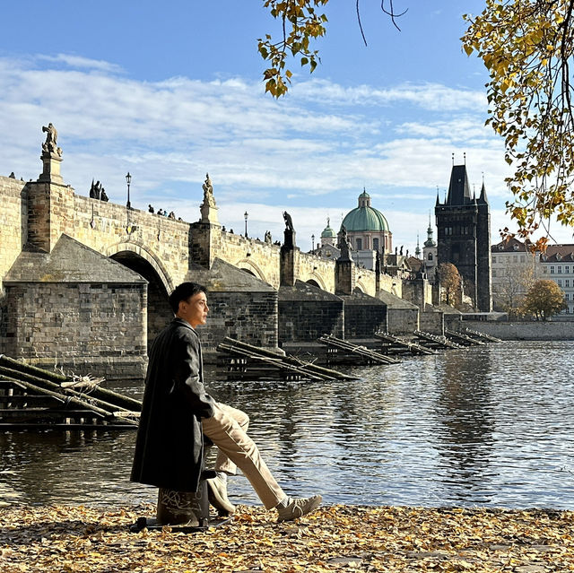 Historic bridge with stunning views in Prague