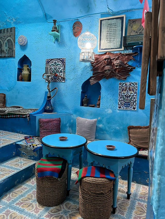 Blue cafe in Sousse medina💙