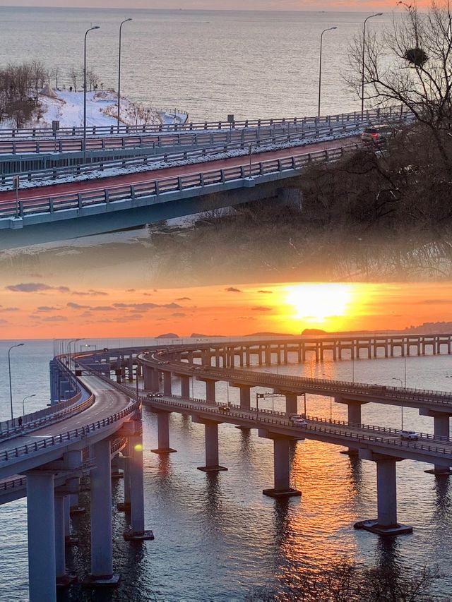 大連雪與海的浪漫邂逅，一場夢幻之旅。